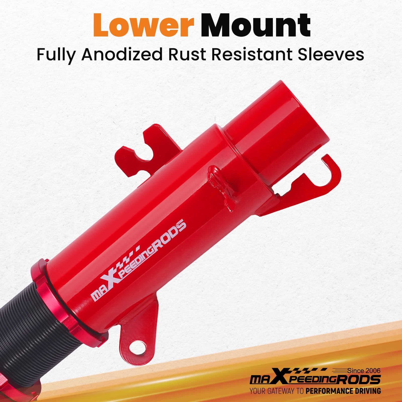 maXpeedingrods Coilovers for MINI R50, R53 Cooper FWD 2001-2006, for MINI R52 Cooper FWD 2004-2007, 24 Levels Damper Adjustable Coilovers Suspension Kit, Height Adjustable Lowering Kit, Red