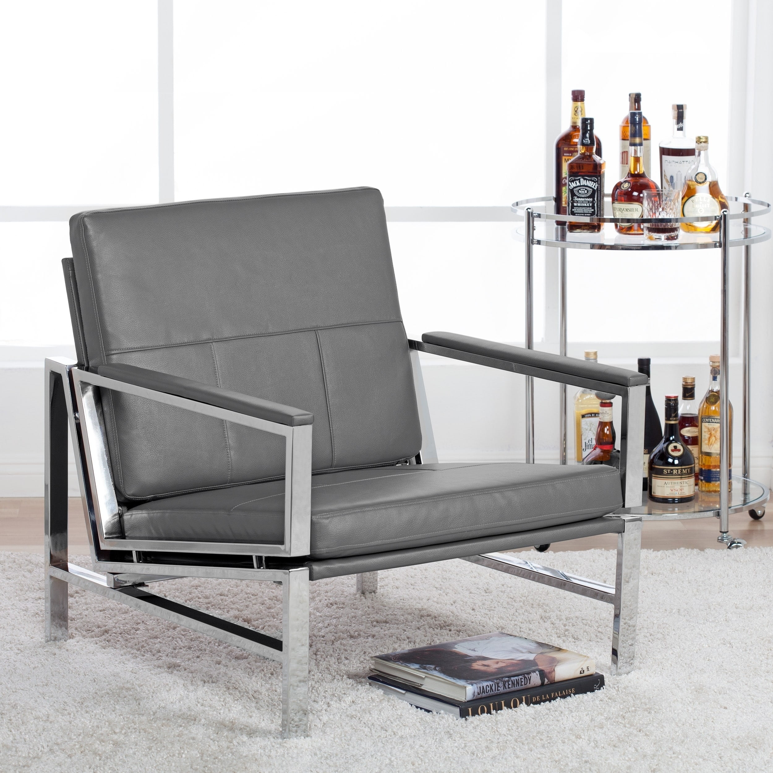 Studio Designs Home Atlas Bonded Leather Lounge Chair Atlas Bonded Leather Lounge Chair