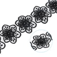 thumbnail image 4 of Unique Bargains 1 Yards Flower Trim Ribbon, 2 Pack Floral Lace Ribbon Pearl Edging Decorating Embroidered Trim Style 1, Black, 4 of 6