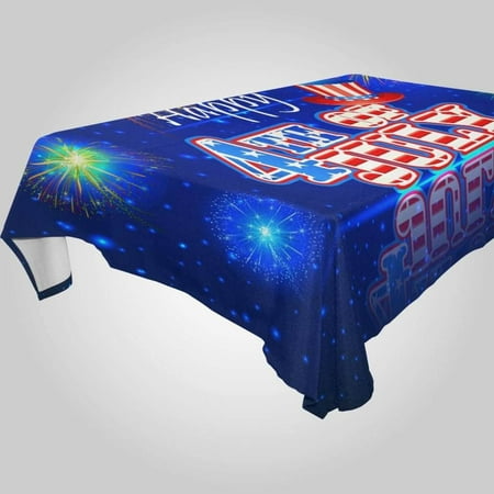 

Hyjoy Independence Day Rectangle Tablecloth Spill-Proof Polyester Table Cloth Table Cover for Kitchen Dining Picnic Holiday Party Decoration 60x120 Inch