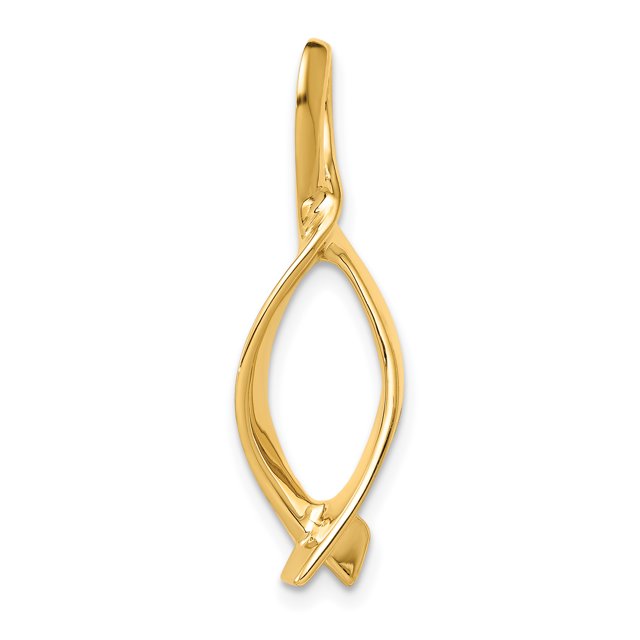 14k Yellow Gold Omega Slide Pendant Charm Chain