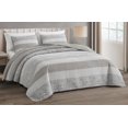 thumbnail image 4 of Chezmoi Collection Robyn Quilt Set, 3-Piece, Neutral Taupe Gray White Floral, King, 4 of 4