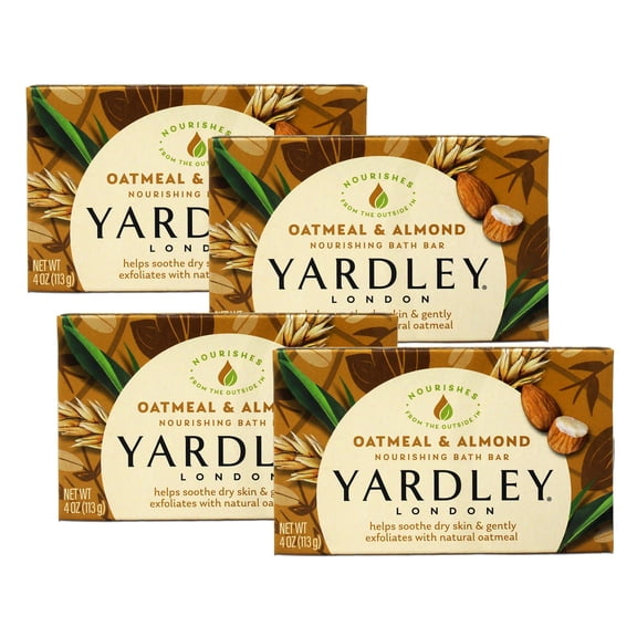 Yardley Oatmeal & Almond Bath Bar 4 oz 4 Pack