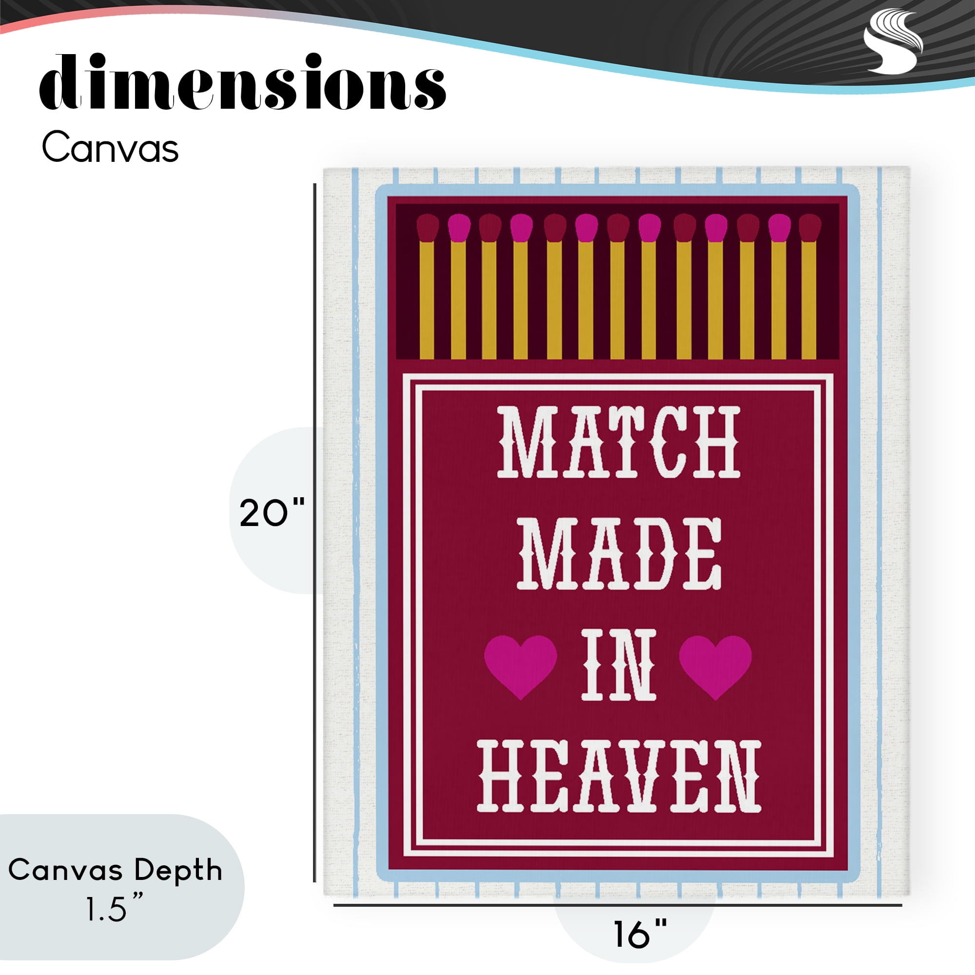 Stupell Industries Vintage Match Made In Heaven Canvas Wall Art, design by Lil' Rue