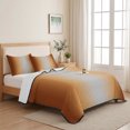 thumbnail image 5 of Full Quilt Set 78''x90'', Dark Burnt Orange Ombre Lightweight Bedspread Coverlet Set with 2 Pillow Shams, Modern Grey Gradient Farmhouse Art Breathable All Season Quilt Bedding for Bedroom/Guest Room, 5 of 9