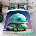 thumbnail image 4 of Bebé Tortuga Conjunto de sábanas temático, trío de piezas, cómodo y amigable con la piel, diseño único, regalo de decoración para el hogar para familiares, amigos y fans,135cm *200cm, 4 of 6