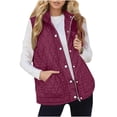 thumbnail image 2 of Women's Stand Collar Sleeveless Vest, Quilted Zip Up Vest, Lightweight Puffer Vest, Warm Winter Vest Top, Casual Outerwear Vest, Pocket Detail Sleeveless Jacket Purple, 2 of 7