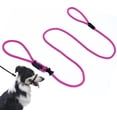 thumbnail image 1 of Multifunctional Figure 8 Padded Head Halter Walking Training Leather Stopper Slip Lead Dog Rope Leash (Hot Pink), 1 of 8