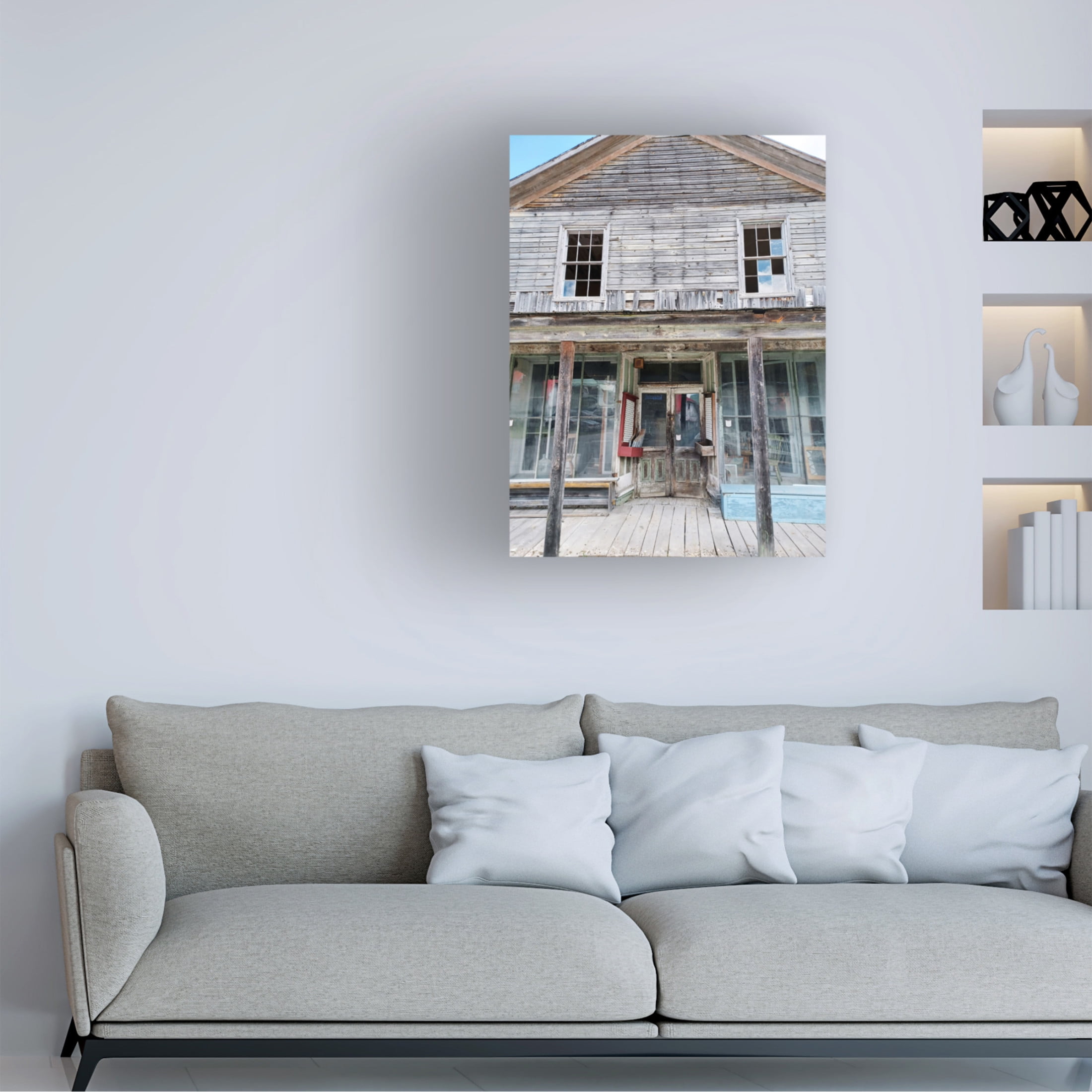 Canvas Wall Art - Clive Branson 'Abandoned Store Front' Wall Art for Living Room, Bedroom, or Office Décor by Trademark Fine Art - 35 x 47 Inches