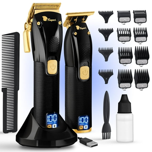 Fagaci Professional Hair Clippers for Men Set Turbo Power with Precise Cutting, Barber Clippers for Hair Cutting, Cordless Hair Clippers and Trimmers Set, Maquina de Cortar Cabello, H