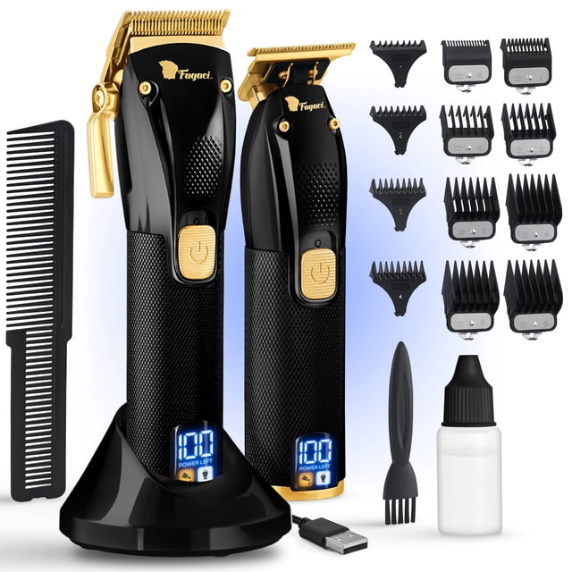 Fagaci Professional Hair Clippers for Men Set Turbo Power with Precise Cutting, Barber Clippers for Hair Cutting, Cordless Hair Clippers and Trimmers Set, Maquina de Cortar Cabello, H