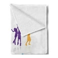thumbnail image 2 of Youth Soft Flannel Fleece Throw Blanket, Colorful Silhouettes of Children Jumping and Playing Basketball with Reflections, Cozy Plush for Indoor and Outdoor Use, 60" x 80", Multicolor, by Ambesonne, 2 of 5