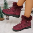 thumbnail image 5 of Fuwddey Ankle Boots for Women Short Winter Snow Boot with Warm Fleece Lined Solid Color Round Toe Side Zipper Mid-Calf Thick Bottom Flat Boots, 5 of 9