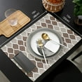 thumbnail image 7 of Placemat Medieval Geometric Brown Khaki Retro Dining Table Tableware Mats Kitchen Dish Mat Pad 4/6pcs Table Mat Home ration, 7 of 7