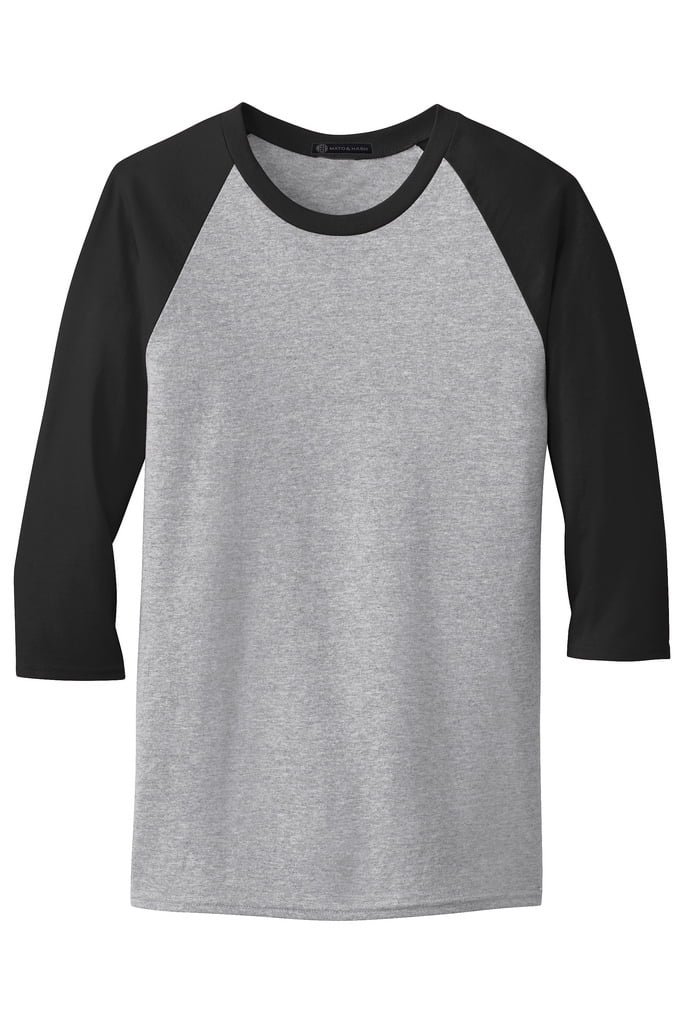 Mato & Hash - Mato & Hash Mens Cotton 3/4-Sleeve Raglan T-Shirt - MH - Grey/Black MH5700SA S ...