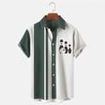 thumbnail image 2 of Camisa de bolos con estampado 3D para hombre, camisa de manga corta a rayas informal y de moda con cuello abotonado y talla grande de calle, 2 of 5