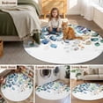 thumbnail image 5 of Round Rugs 7Ft, Blue Teal Botanical Round Area Rug Washable Indoor Throw Carpet, Weeping Fall Eucalyptus Leaves Large Non Slip Circle Rug for Dining Room Playroom Home Decor Aesthetic, 5 of 8