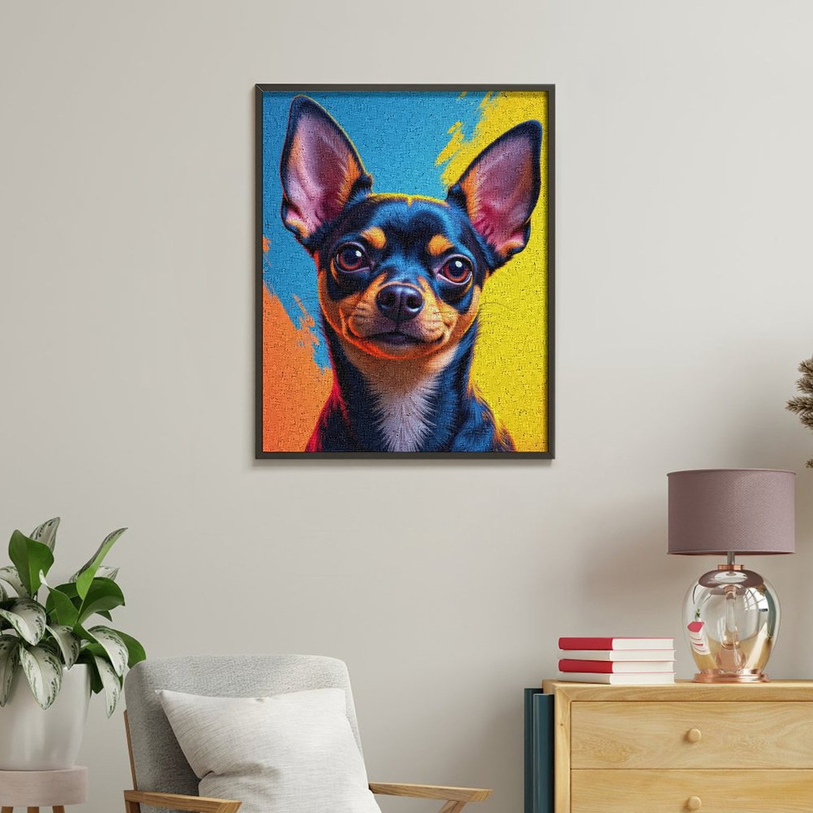 Paint By Numbers Kit for Adults Beginner - DIY Vibrant Dog Portrait Art Illustration Canvas Painting Kits for Adults, Frameless Paint By Number for Adults for Home Wall Decor 16x20 Inch