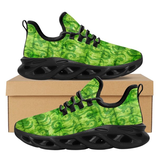Zapatos planos antideslizantes con diseño de trébol en 3D de moda, cómodos zapatos para correr con plataforma transpirables para mujer, zapatillas con cordones de tendencia de San Patricio