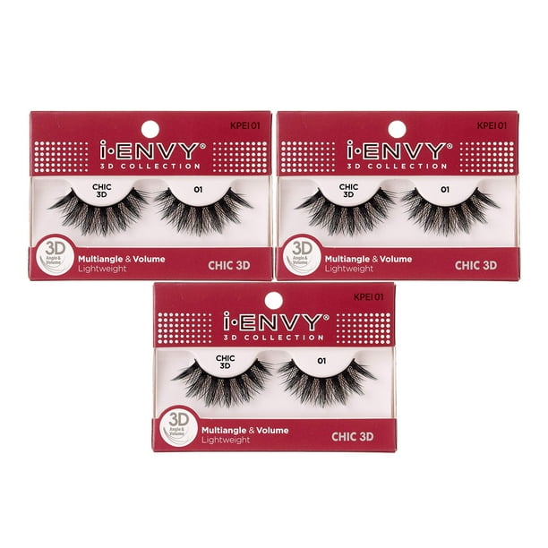 Pestañas postizas i-Envy 3D Glam Collection, 3 pares