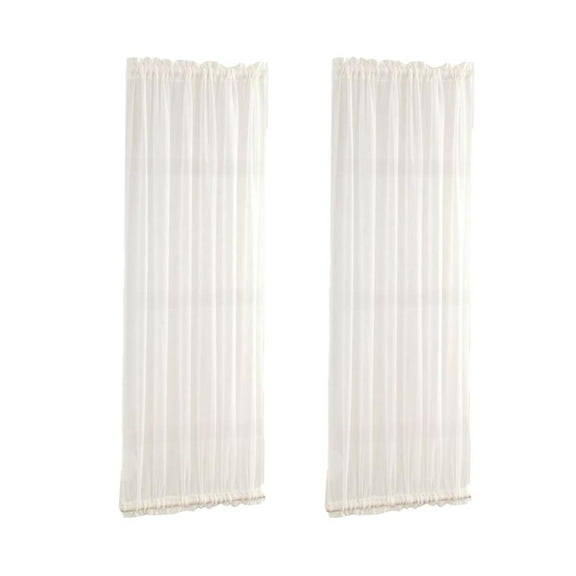 2pcs White French Door Curtains Curtain Panel 25x72'' / 64x183cm