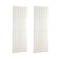 2pcs White French Door Curtains Curtain Panel 25x72'' / 64x183cm