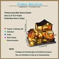 thumbnail image 3 of DIY Mini Dollhouse Kit with LED Light, Japanese Sakura Garden Model for Home Display, 3 of 11