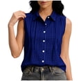 thumbnail image 2 of Linen Blend Short Sleeve Casual Blouse for Women, 2 of 7