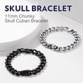 thumbnail image 4 of Bandmax Skull Bracelets for Men Women Black Link Chain Bracelet with Skull Charm Gothic Punk Biker Bracelet Jewelry for Halloween Birthday Valentine's Day Gift, 4 of 9
