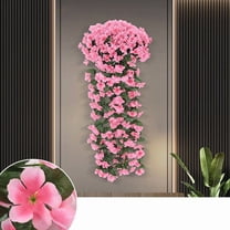 Summercome Hanging Artificial Violet Ivy Flowers, Artificial Hanging Flowers Fake Hanging Plant for Home Wedding Garden Yard Indoor Outdoor Decor (Light Pink)
