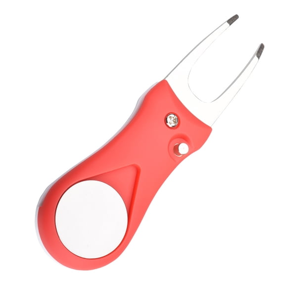 Horquilla de reparación de ranura de Golf Soidarity plegable acero inoxidable marcador de césped Rojo