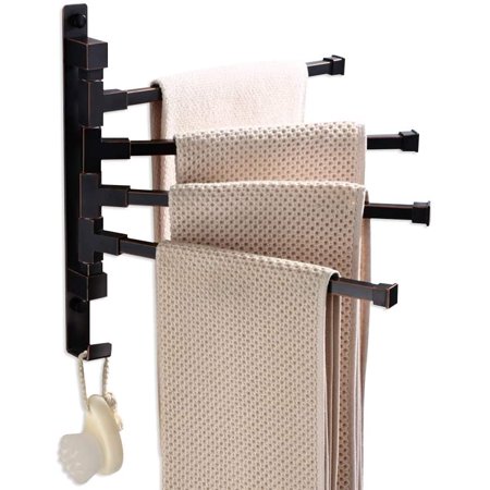Oil Rubbed Bronze Towel Bars for Bathroom Wall Mounted Swivel Towel Rack  Holder with Hooks 4-Arm | Walmart Canada