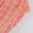 thumbnail image 6 of Women's Retro Plaid Suit Collar Dress V Neck Sleeveless Tie Waist British Plaid Swing Dresses, 6 of 9