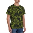 thumbnail image 2 of Bixox Men's Tropical Palm Leaves Fern Leaf Printed Short Sleeve Skinny Athletic T-Shirt, 2 of 6