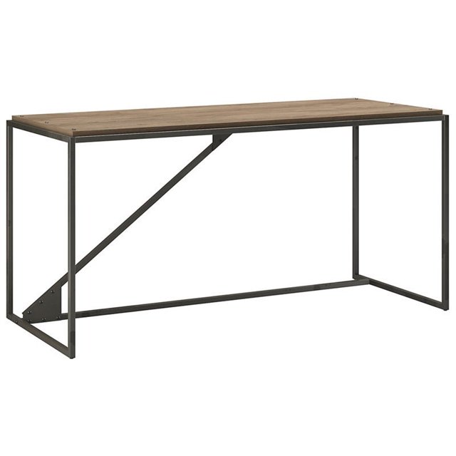 Pemberly Row 62" Industrial Writing Desk in Rustic Gray
