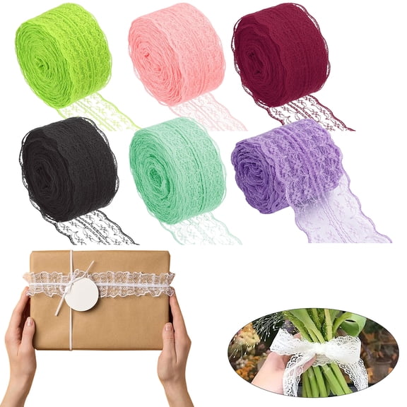 Lace Trim with Linen Ribbon 10M X 4cm, Soft Easy Cut Sewing Trim for Diy Clothing Decoration Accessories Craft Home Decor Black