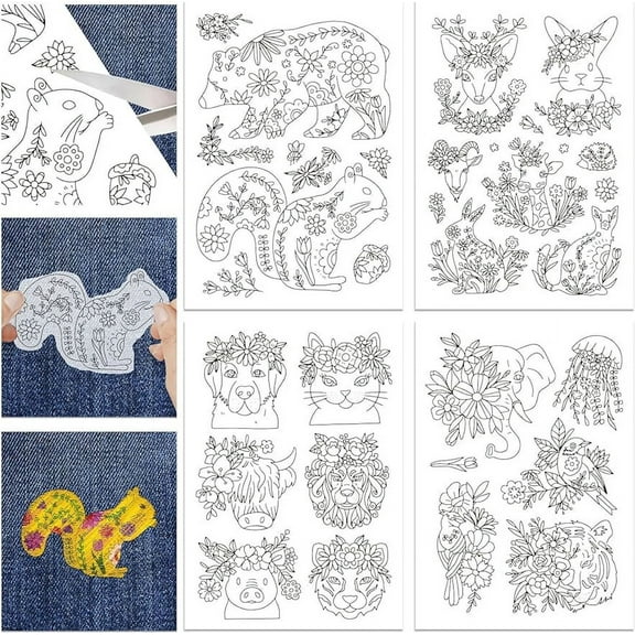 Transfer Paper A4 Embroidery Pattern Transfers for (4 Sheets)