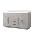 thumbnail image 2 of Shelter 60 in W x 22 in D White Oak Double Bath Vanity and White Quartz Top, 2 of 6