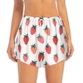 thumbnail image 2 of Goofa Hand Drawn Strawberry Printed Women 2 in 1 Running Shorts,Quick Dry Athletic Workout Shorts,High Waisted Athletic Shorts with Liner Pockets-Large, 2 of 9