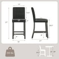 thumbnail image 3 of Gymax 4PCS 24.5'' Counter Height Bar Stools Modern Fabric Upholstered Kitchen Chairs Gray, 3 of 9