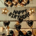 thumbnail image 3 of Black Gold Birthday Party Decorations, Happy Birthday Banner, Black Gold Balloons Party Supplies Confetti Balloons for Men Women, 3 of 7