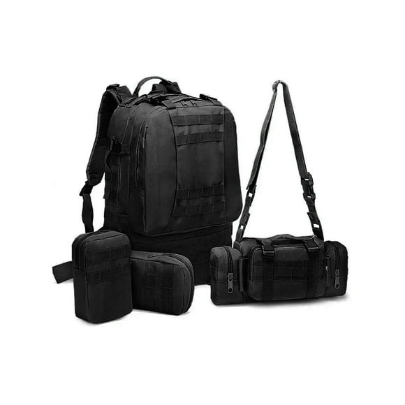 Mochila Táctica Militar LING HAO 55L Uso Rudo Color Negro