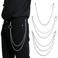 thumbnail image 2 of Cadenas De Vaqueros, Cartera De Metal, Cadena Para Pantalones, Bolsillo Plateado, Cadena Punk, Cadenas De Hip Hop Rock 1 Uds Inevent AP007555-01, 2 of 6