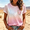 thumbnail image 2 of Mfakffe Breast Cancer Shirts for Women October Breast Cancer Awareness Short Sleeve Tee Pink Ribbon Print Crew Neck Casual T-Shirt for Breast Cancer Support, 2 of 5