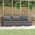 thumbnail image 1 of vidaXL 3-Seater Sofa with Cushions Grey Poly Rattan, 1 of 5