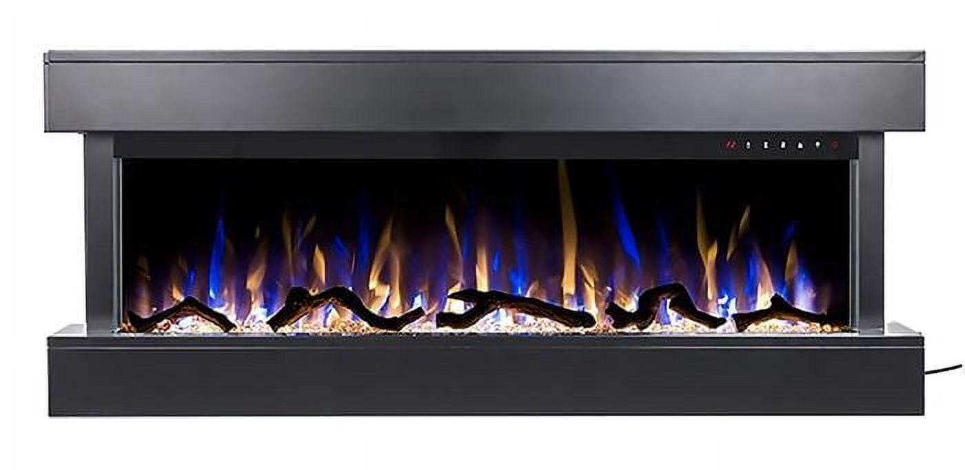 The Chesmont by Touchstone - Wall Mount 3-Sided Smart Electric Fireplace  - 50" Wide w/Black Mantel