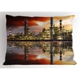 thumbnail image 1 of Industrial Pillow Sham Oil Refinery Petrochemical Industry Water Reflection and Dramatic Sky Twilight, Decorative Standard King Size Printed Pillowcase, 36 X 20 Inches, Multicolor, by Ambesonne, 1 of 2