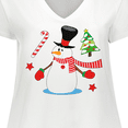 thumbnail image 4 of Inktastic Top Hat Snowman with Christmas Tree and Candy Cane Women's Plus Size V-Neck T-Shirt, 4 of 5