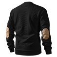 thumbnail image 4 of StSilkitty Mens Long Sleeve Sweatshirts Textured Crew Neck Button Sweatshirt Lightweight Fashion Pullover Shirts, 4 of 5