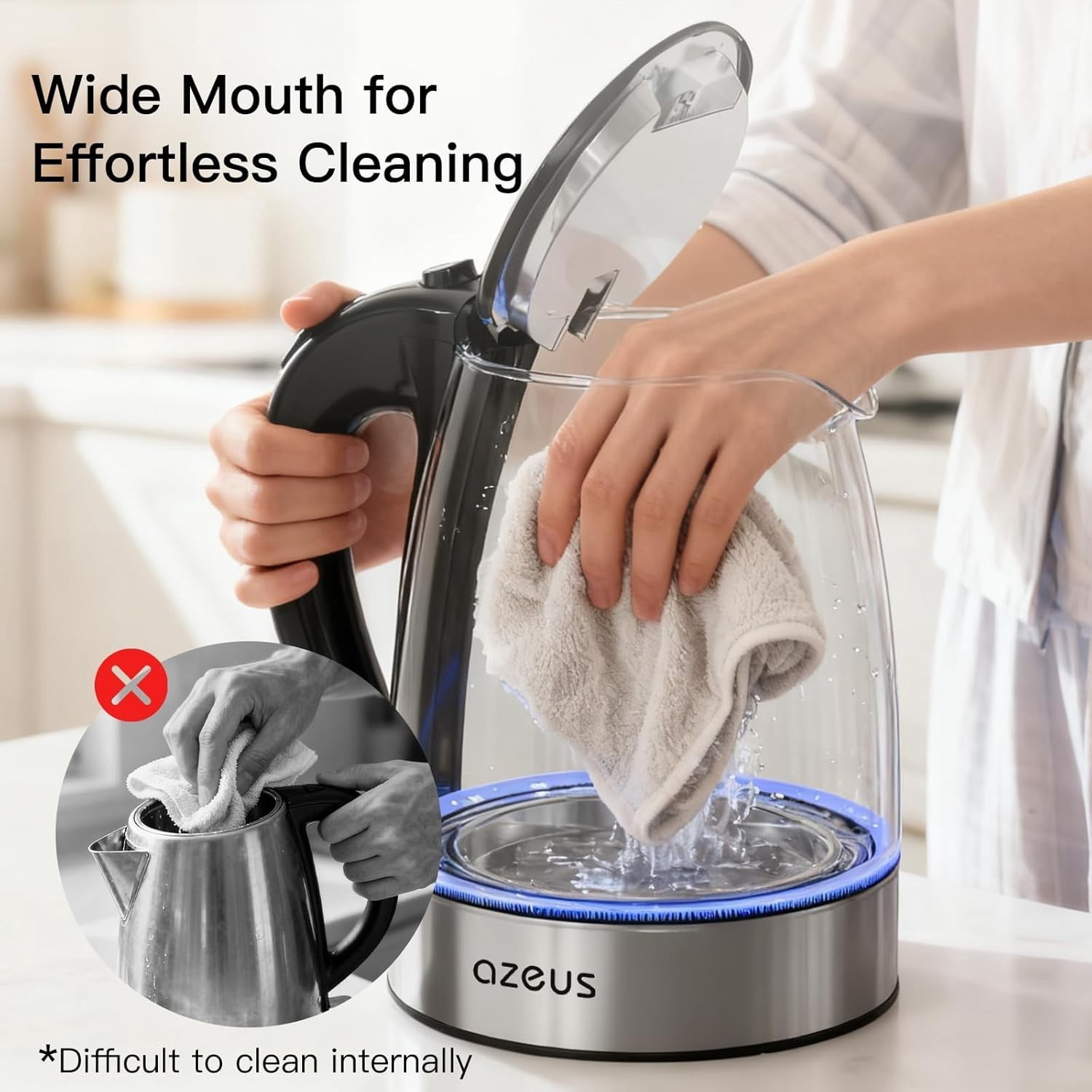 1.8L Electric Water Kettle - Rapid Boiling, Auto Shut-Off, Stylish Steel Design